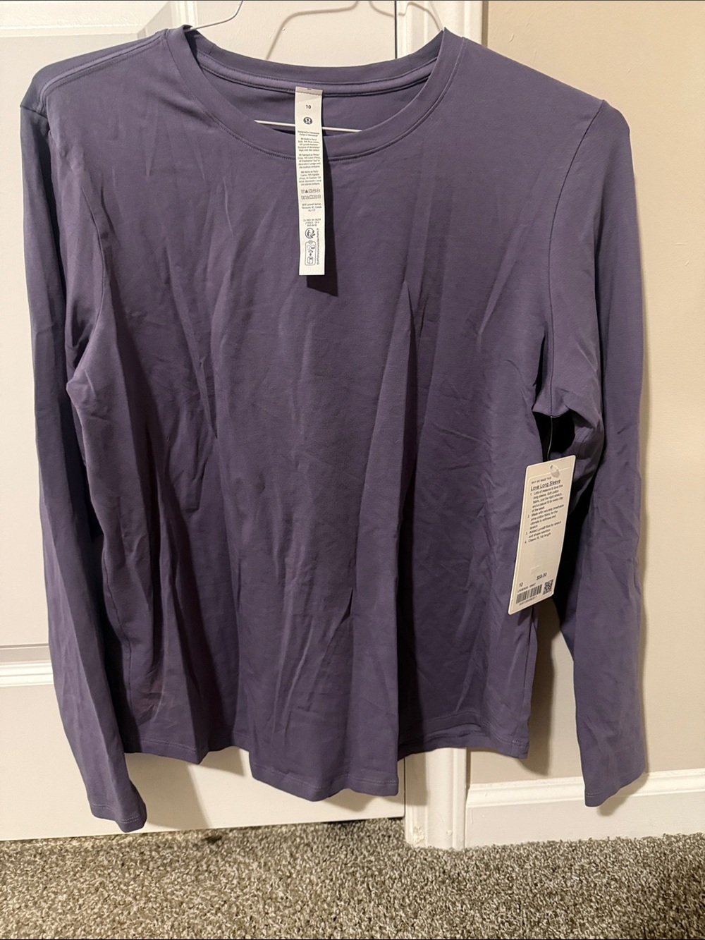 lululemon Love Long Sleeve Tee Purple Size 10 NWT